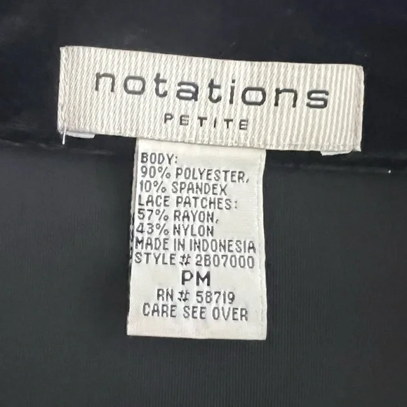 Notations Petite Women’s Velvet Velour Matching Set Blazer and Top Size PM - Picture 4 of 11